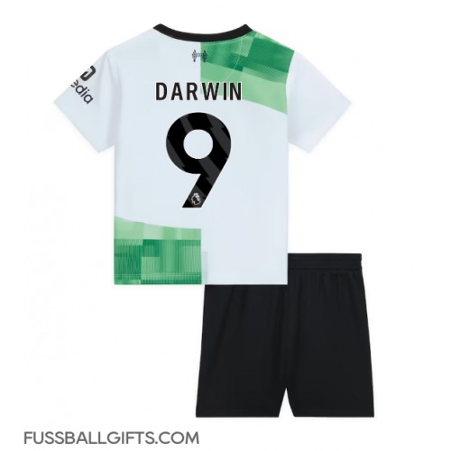 Liverpool Darwin Nunez #9 Fußballbekleidung Auswärtstrikot Kinder 2023-24 Kurzarm (+ kurze hosen)